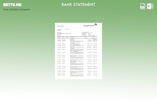 модерен стил Шаблон за верзија на зборот за изјава на Индонезија Перматабанк